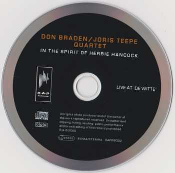 CD Don Braden / Joris Teepe Quartet: In The Spirit Of Herbie Hancock (Live At 'De Witte')