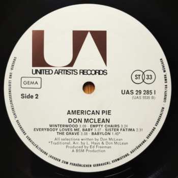 LP Don McLean: American Pie