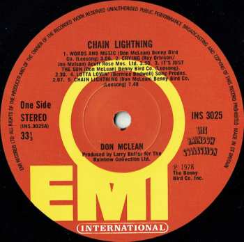 LP Don McLean: Chain Lightning