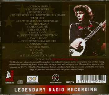 CD Don McLean: Live In New York, 1974