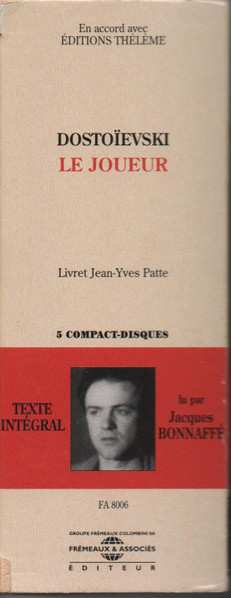 5CD/Zestaw pudełkowy Jacques Bonnaffé: Le Joueur