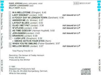 CD Duke Jordan Trio: As Time Goes By