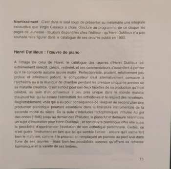 CD Henri Dutilleux: L'Oeuvre Pour Piano