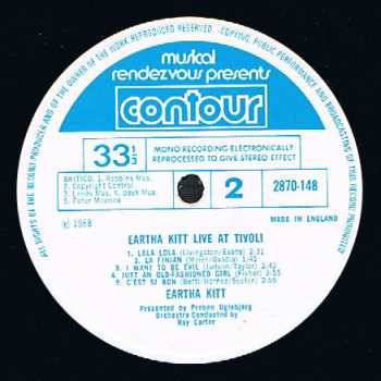 LP Eartha Kitt: Eartha Kitt Live At Tivoli