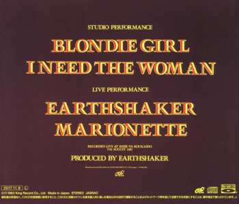 CD Earthshaker: Blondie Girl