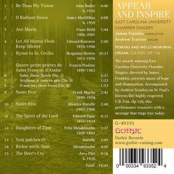 CD East Carolina University Chamber Singers: Appear And Inspire