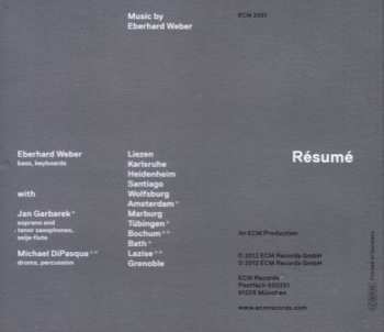 CD Eberhard Weber: Résumé