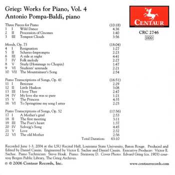 CD Edvard Grieg: Grieg: Works For Piano, Vol. 4