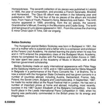 CD Edvard Grieg: Lyric Pieces (Complete) Volume 3