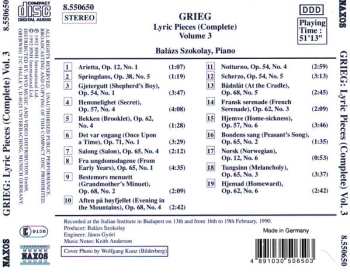 CD Edvard Grieg: Lyric Pieces (Complete) Volume 3