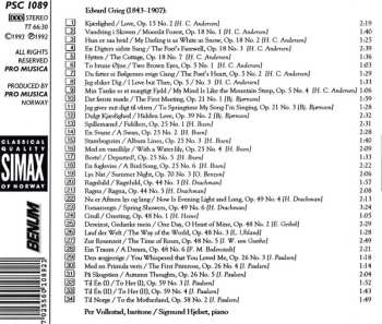 CD Edvard Grieg: Edvard Grieg: Songs