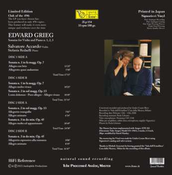 2LP Edvard Grieg: Sonatas for Violin and Piano No.1, 2, 3 CLR | LTD