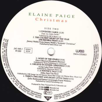 LP Elaine Paige: Christmas