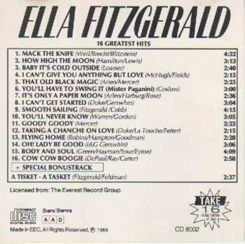 CD Ella Fitzgerald: 16 Greatest Hits