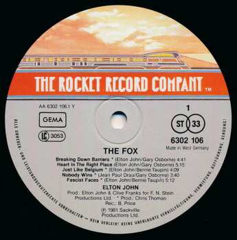 LP Elton John: The Fox