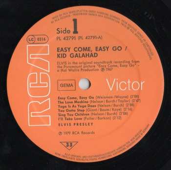 LP Elvis Presley: Easy Come, Easy Go / Kid Galahad
