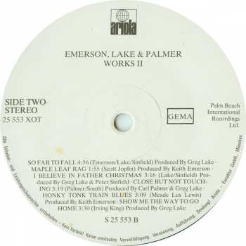 LP Emerson, Lake & Palmer: Works Volume 2