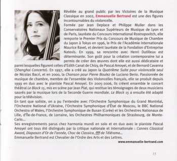 CD/DVD Emmanuelle Bertrand: Le Violoncelle Parle