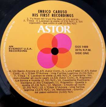 LP Enrico Caruso: His First Recordings