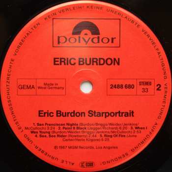 2LP/Zestaw pudełkowy Eric Burdon: Starportrait