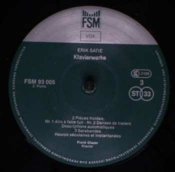 3LP/Zestaw pudełkowy Erik Satie: Sämtliche Klavierwerke (Für Soloklavier)