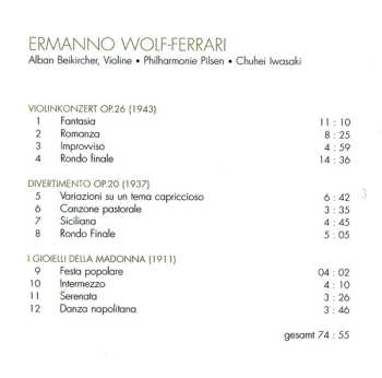 CD Ermanno Wolf-Ferrari: Violinkonzert Op.26 / Divertimento Op.20 / I Gioielli Della Madonna