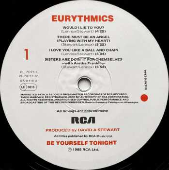 LP Eurythmics: Be Yourself Tonight
