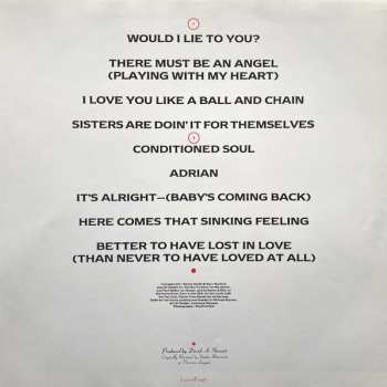 LP Eurythmics: Be Yourself Tonight