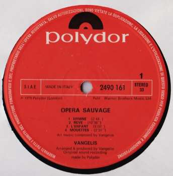 LP Evangelos Papathanassiou: Opera Sauvage