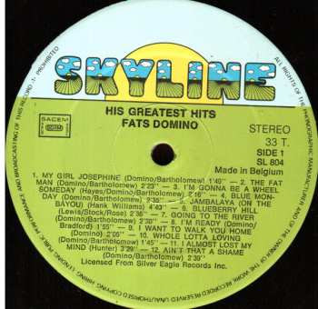 LP Fats Domino: His Greatest Hits