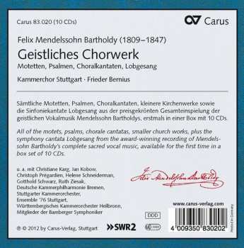 10CD/Zestaw pudełkowy Felix Mendelssohn-Bartholdy: Geistliches Chorwerk