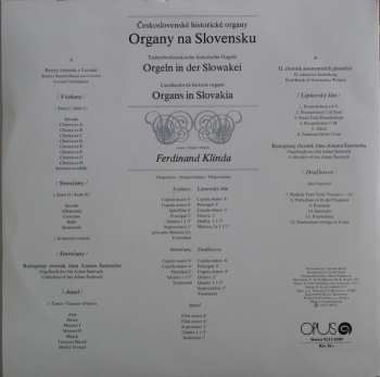 LP Ferdinand Klinda: Organs In Slovakia - Czechoslovak Historic Organs