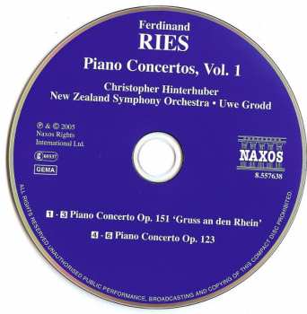 CD The New Zealand Symphony Orchestra: Piano Concertos Op. 123 (1806) And Op. 151 (1826)