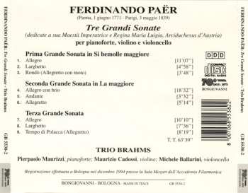 CD Ferdinando Paer: Tre Grandi Sonate Per Pianoforte, Violino E Violoncello