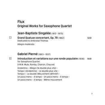 CD Ferio Saxophone Quartet: Flux: Original Works For Saxophone Quartet