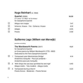 CD Ferio Saxophone Quartet: Flux: Original Works For Saxophone Quartet