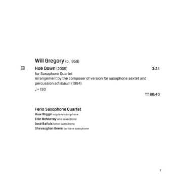 CD Ferio Saxophone Quartet: Flux: Original Works For Saxophone Quartet