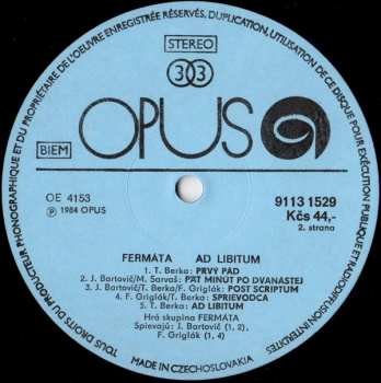 LP Fermáta: Ad Libitum (ZELENÝ ŠTÍTEK)
