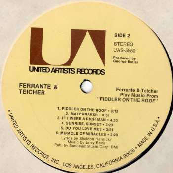 LP Ferrante & Teicher: Play Music From "Fiddler On The Roof"
