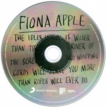 CD Fiona Apple: The Idler Wheel Is Wiser Than The Driver Of The Screw And Whipping Cords Will Serve You More Than Ropes Will Ever Do