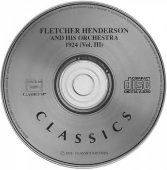 CD Fletcher Henderson And His Orchestra: 1924 Vol. 3