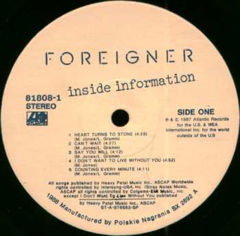 LP Foreigner: Inside Information