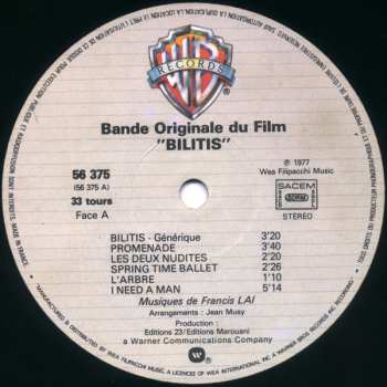 LP Francis Lai: Bilitis (Bande Originale Du Film)