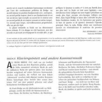 CD Frank Bridge: Piano Quintet・String Quartet No 4・Three Idylls