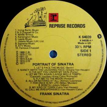 2LP Frank Sinatra: Portrait Of Sinatra (Forty Songs From The Life Of A Man)
