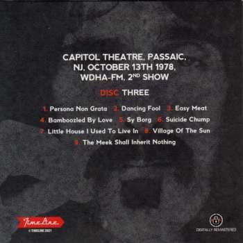 4CD/Zestaw pudełkowy Frank Zappa: Capitol Theatre 1978