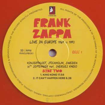 6LP/Zestaw pudełkowy Frank Zappa: Live In Europe 1967 To 1970 NUM | CLR