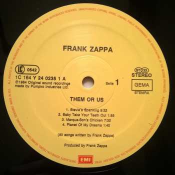 2LP Frank Zappa: Them Or Us