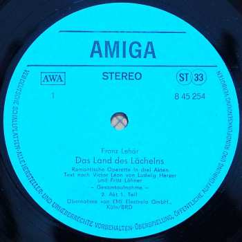 2LP Chor Des Bayerischen Rundfunks: Franz Lehár - Das Land Des Lächelns (Gesamtaufnahme) (2xLP)