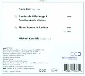 CD Franz Liszt: Années De Pèlerinage I; Piano Sonata In B Minor